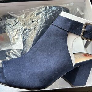 Nine West Navy Blue Open-Toe Heels